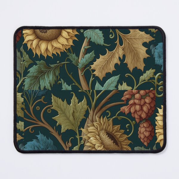 Item preview, Floral Garden Botanical Print with Fall Gold Flowers Sunflowers and Leaves designed and sold by FloralFancy.