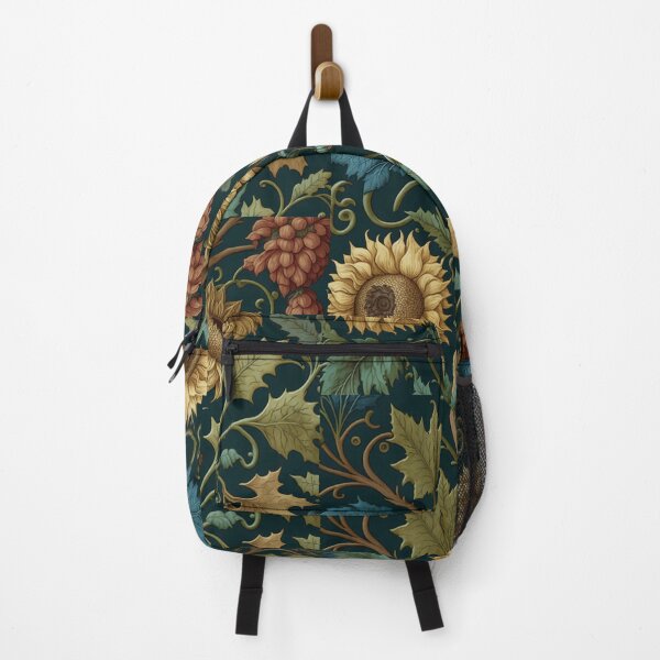 Item preview, Floral Garden Botanical Print with Fall Gold Flowers Sunflowers and Leaves designed and sold by FloralFancy.
