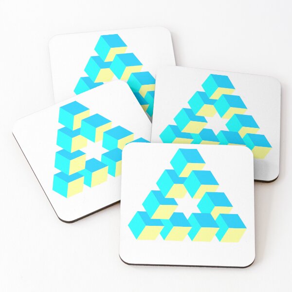 Item preview, Optical illusion triangle #9 - blues & yellow designed and sold by DaveDanchuk.