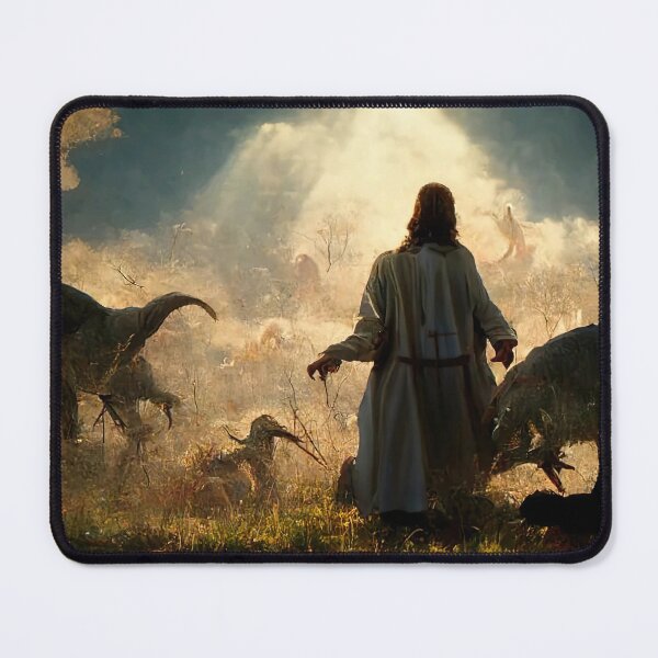 Item preview, Jesus hunting dinosaur designed and sold by SikstiNain.