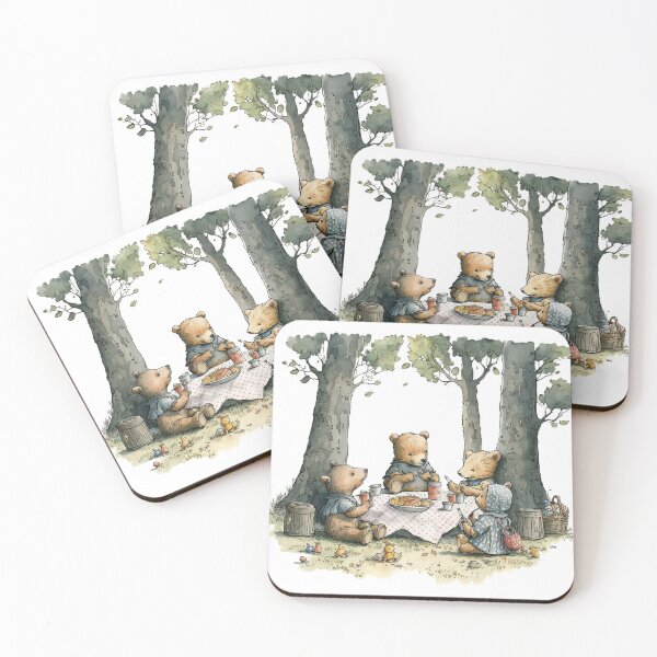 Item preview, Teddy Bear Picnic Watercolor designed and sold by peachycrossing.