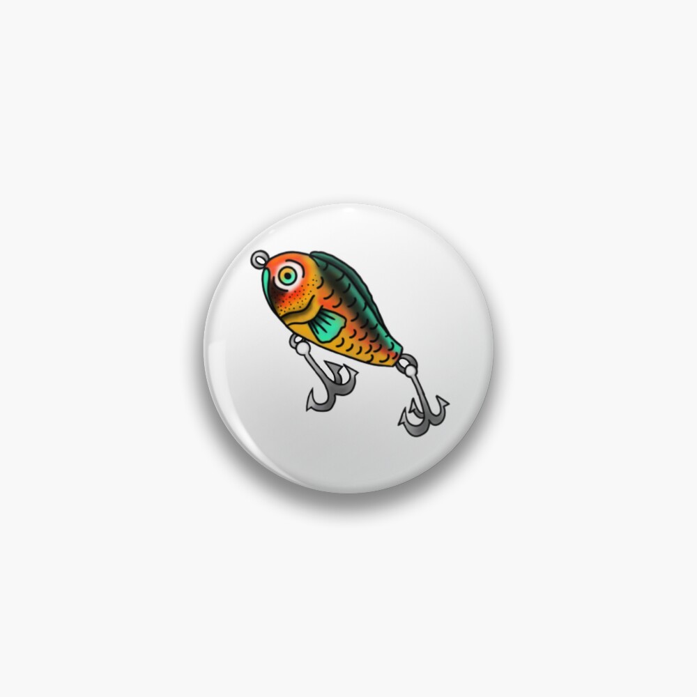 "American Traditional Tattoo Fish Lure Design" Pin for Sale by shutupmacc | Redbubble "American Traditional Tattoo Fish Lure Design" Pin for Sale by shutupmacc | Redbubble
