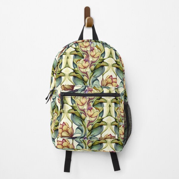 Item preview, Floral Garden Botanical Print with Gold Flowers and Leaves designed and sold by FloralFancy.