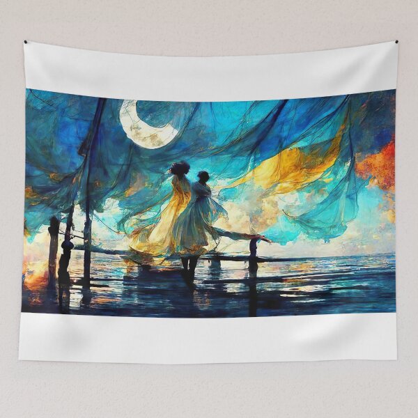 Item preview, Dancing with the moon over the sea designed and sold by SikstiNain.