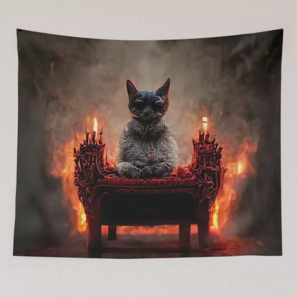 Item preview, Cat throne in hell designed and sold by SikstiNain.