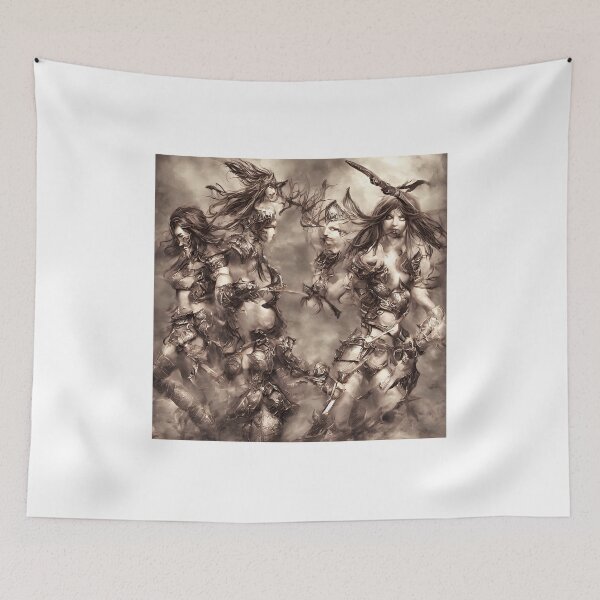Item preview, Fantasy female warriors fighting designed and sold by David-Howells.