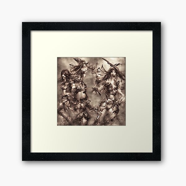 Item preview, Fantasy female warriors fighting designed and sold by David-Howells.