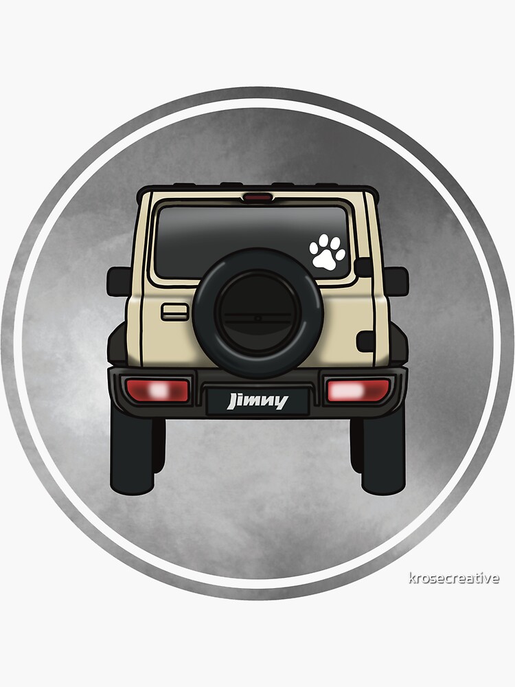 "Suzuki Jimny (Chiffon Ivory) Paw Print " Sticker for Sale by