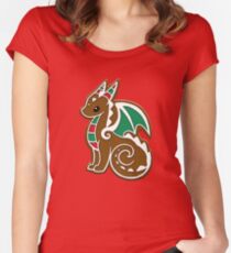 Gingerbread Dragon Women's Fitted Scoop T-Shirt