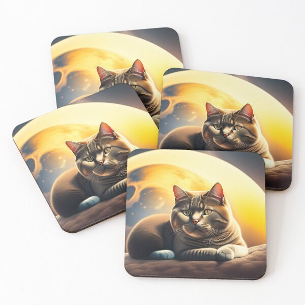 Artikelvorschau, British Shorthair On The Moon entworfen und verkauft von Nocturne  Paws.