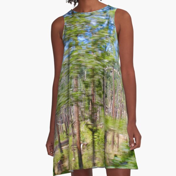 Tree Blur A-Line Dress