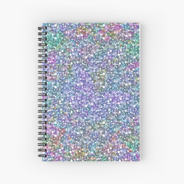 Image of Colorful Faux Glitter Print Spiral Notebook