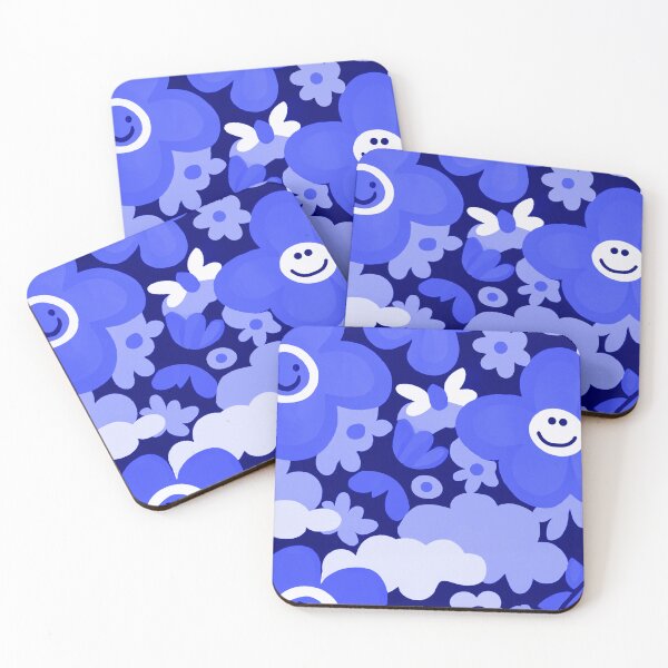 Item preview, blue floral pattern designed and sold by Timegraf.