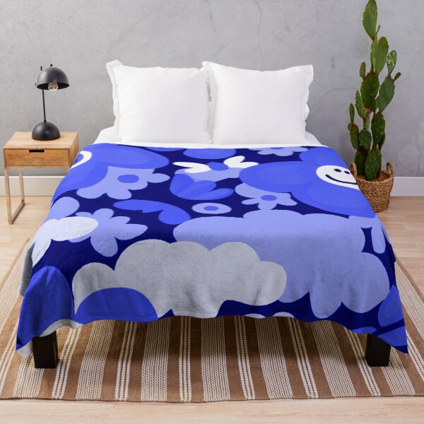 Item preview, blue floral pattern designed and sold by Timegraf.