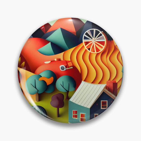 Item preview, Three Dimensional Flat Intense Country Pattern Digital Painting designed and sold by CodeAndColors.