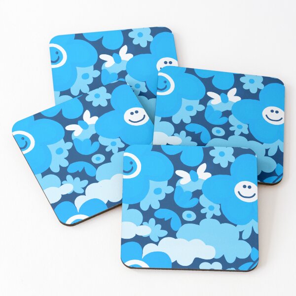 Item preview, blue floral pattern designed and sold by Timegraf.