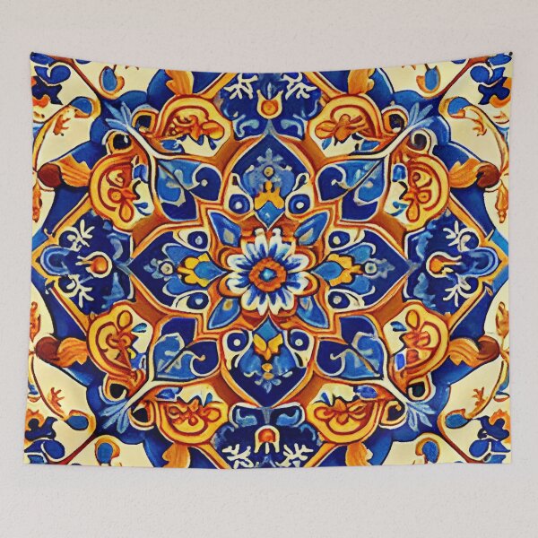 Aperçu de l'œuvre Ceramic New Mediterranean Pattern Digital Painting créée et vendue par CodeAndColors.