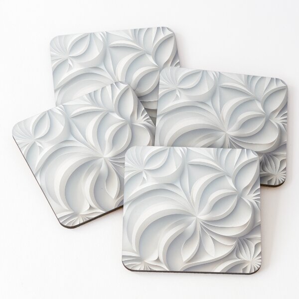 Item preview, White Smooth Modern Pattern Digital Painting designed and sold by CodeAndColors.