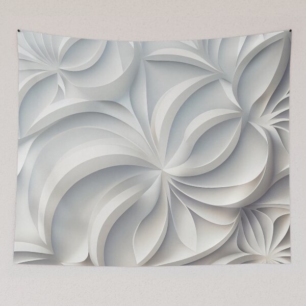 Item preview, White Smooth Modern Pattern Digital Painting designed and sold by CodeAndColors.