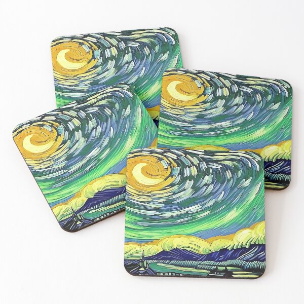 Item preview, Van Gogh Style Swirling Stars Above Misty Mountains designed and sold by sunflowerlight.
