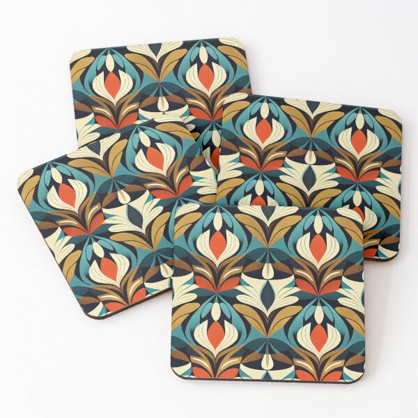 Item preview, Detailed Midcentury Modern Pattern Digital Painting designed and sold by CodeAndColors.