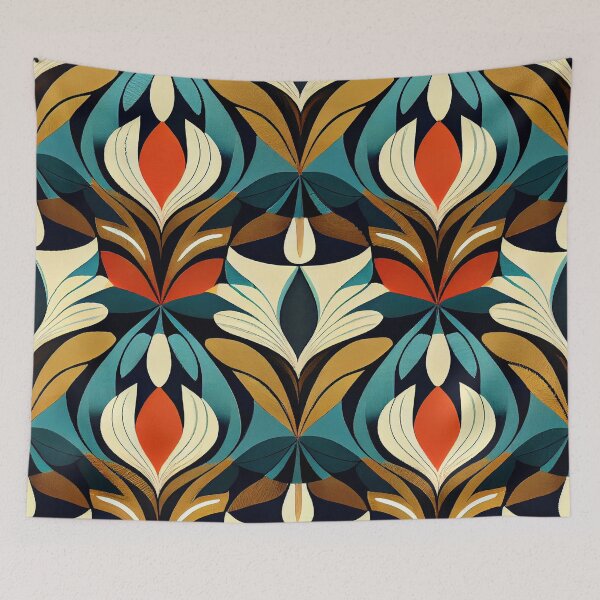 Item preview, Detailed Midcentury Modern Pattern Digital Painting designed and sold by CodeAndColors.