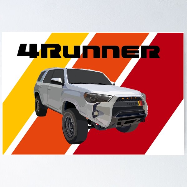 Item preview, Toyota TRD Pro 4Runner Retro Stripes Badge Toyota Vintage SR5 TRD Pro 5th Generation Drawing designed and sold by JB13Designs.