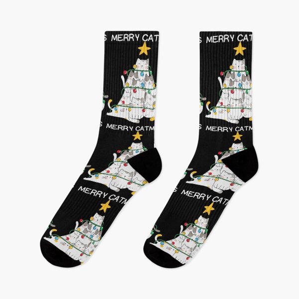 Item preview, Funny Black Cat Pushing Christmas Tree designed and sold by elkingo.