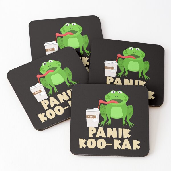 Item preview, Panik Koo-kak - Funny Green Frog Drinking Ice Cofy designed and sold by leo121687.