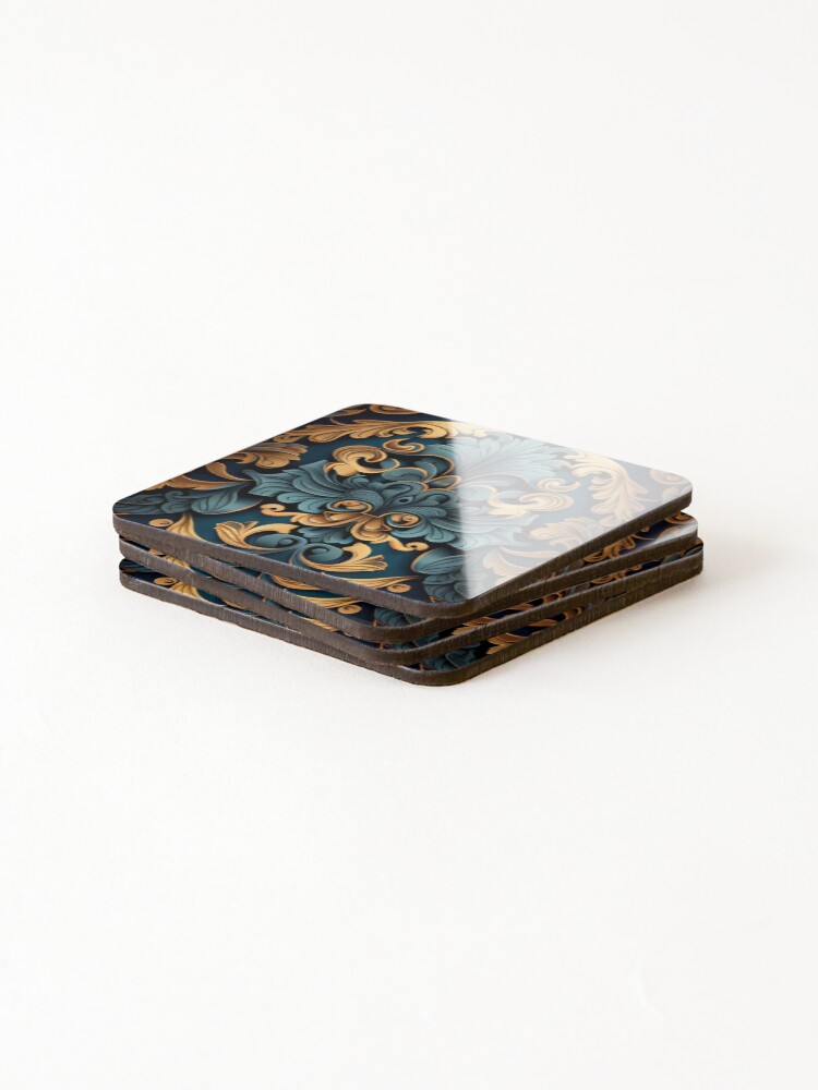 Thumbnail 4 of 5, Coasters (Set of 4), Baroque Transitional Pattern Digital Painting designed and sold by CodeAndColors.