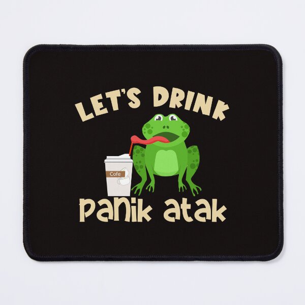 Item preview, Let's Drink Ice Cofy Panik Atak - Funny Green Frog Drinking Ice Cofy designed and sold by leo121687.