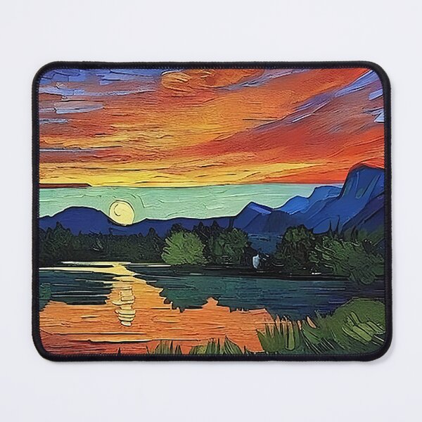Item preview, Van Gogh Style Sunrise on the Water and Sky Painting designed and sold by sunflowerlight.