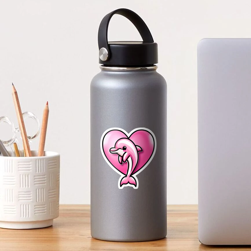 Cute Pink Dolphin Heart Valentines Day