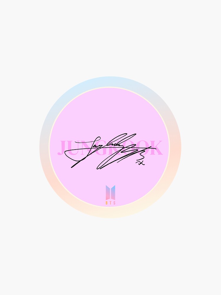 "BTS Jungkook Signature Sticker" Sticker for Sale by FOR7UNECA7 Redbubble