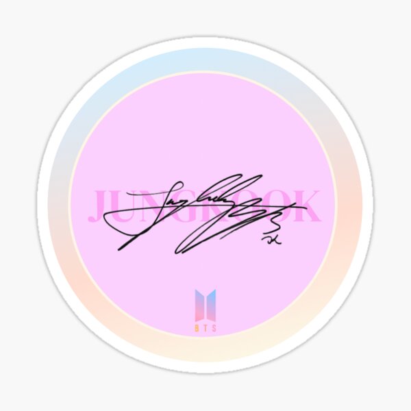 "BTS Jungkook Signature Sticker" Sticker for Sale by FOR7UNECA7 Redbubble