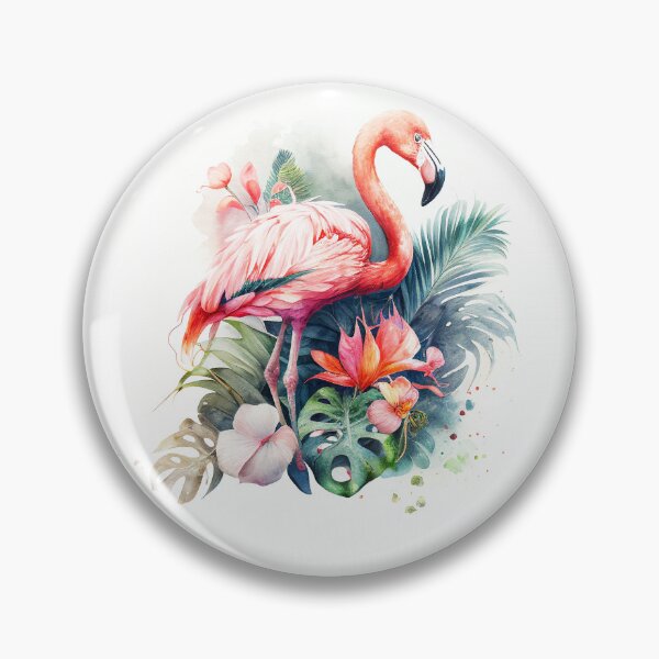Artikelvorschau, Flamingo mit tropischen Blumen entworfen und verkauft von KittyCat08.