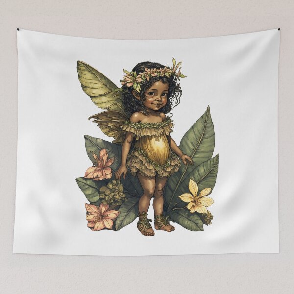 Item preview, Jasmine Pikake Flower Fairy Girl Cute Hawaii Cicely Mary Barker designed and sold by peachycrossing.