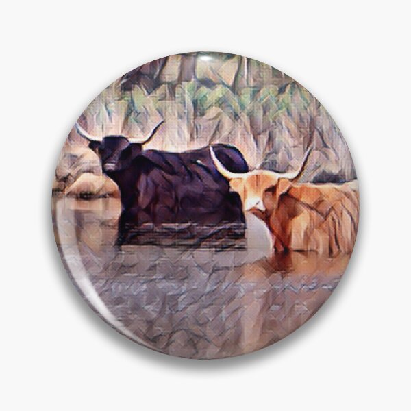 Item preview, Highland cows wading in the river designed and sold by FarmsteadAcers.