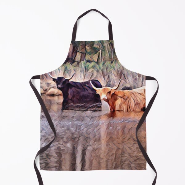 Item preview, Highland cows wading in the river designed and sold by FarmsteadAcers.
