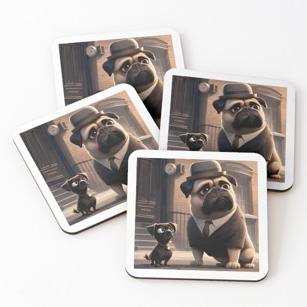 Item preview, Cute 3D businessman mafia pug dog french bulldog designed and sold by ARTeez⭐️⭐️⭐️⭐️⭐️.