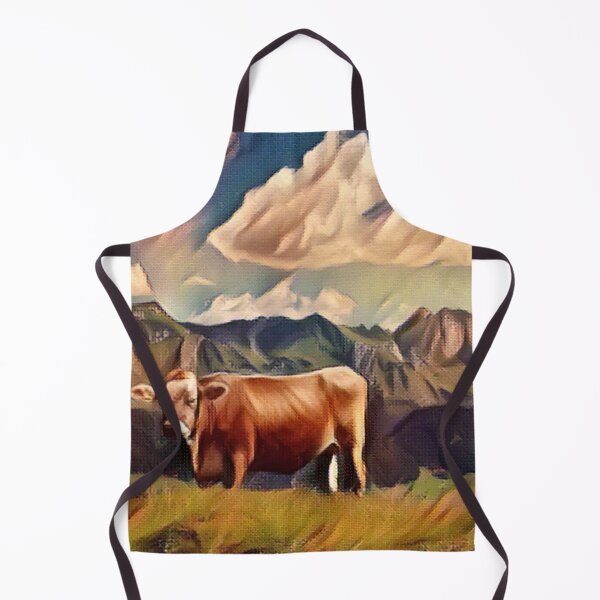 Item preview, Sunny Farm land with Big Brown Farm Cow designed and sold by FarmsteadAcers.