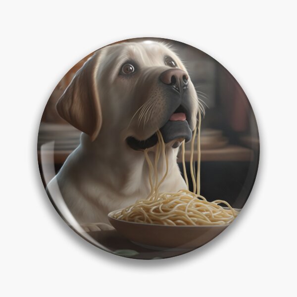 Item preview, Cute 3D labrador dog eating spaghetti designed and sold by ARTeez⭐️⭐️⭐️⭐️⭐️.