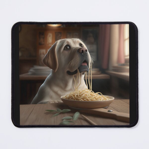 Item preview, Cute 3D labrador dog eating spaghetti designed and sold by ARTeez⭐️⭐️⭐️⭐️⭐️.