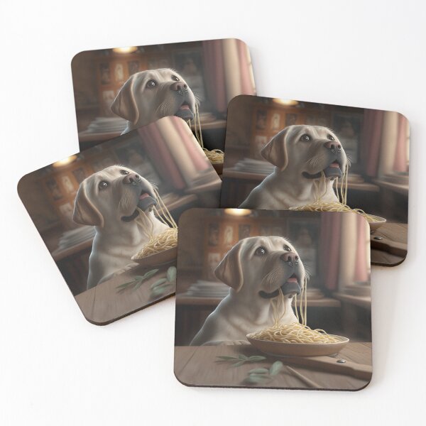 Item preview, Cute 3D labrador dog eating spaghetti designed and sold by ARTeez⭐️⭐️⭐️⭐️⭐️.