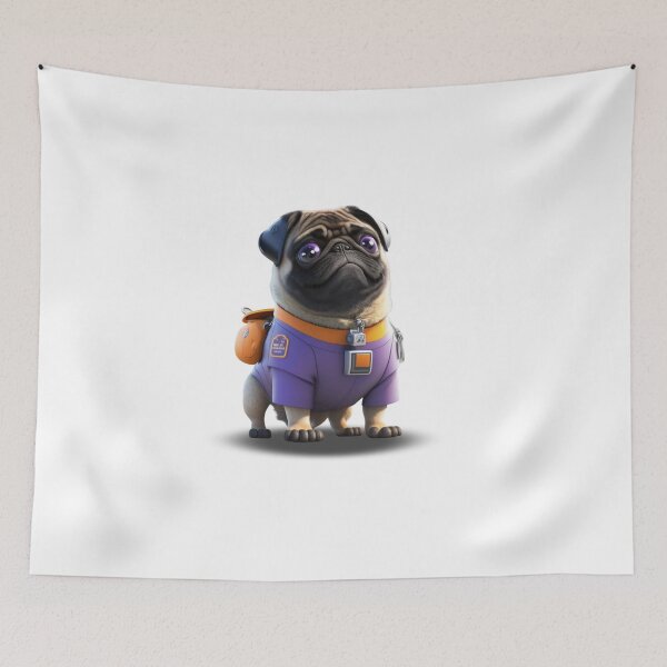 Item preview, Cute 3D astronaut french dog pug designed and sold by ARTeez⭐️⭐️⭐️⭐️⭐️.