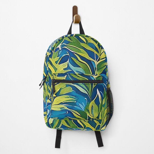 Item preview, Abstract Green Leaves with Blue Green Leaves and Background Van Gogh Style Pattern designed and sold by sunflowerlight.
