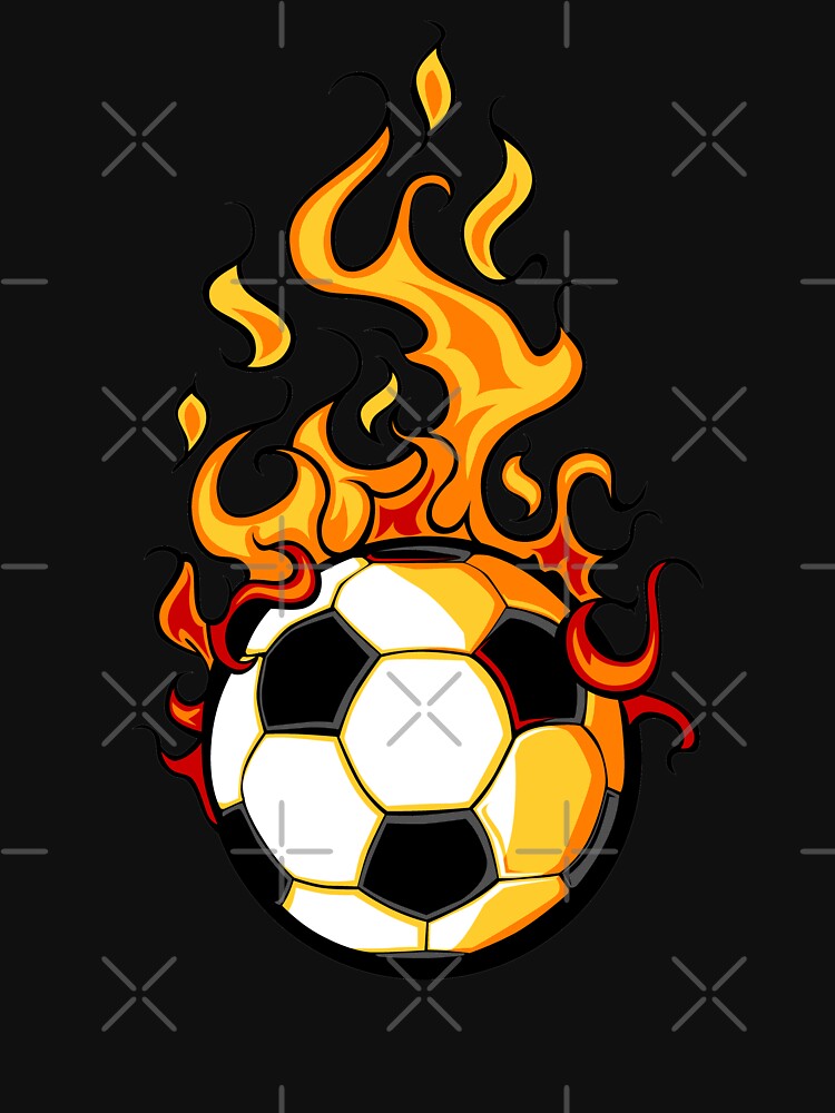 Flaming Soccer Ball Pullover Hoodie