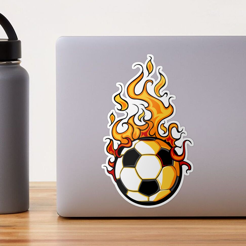 Fiery Soccer Ball Water Bottles