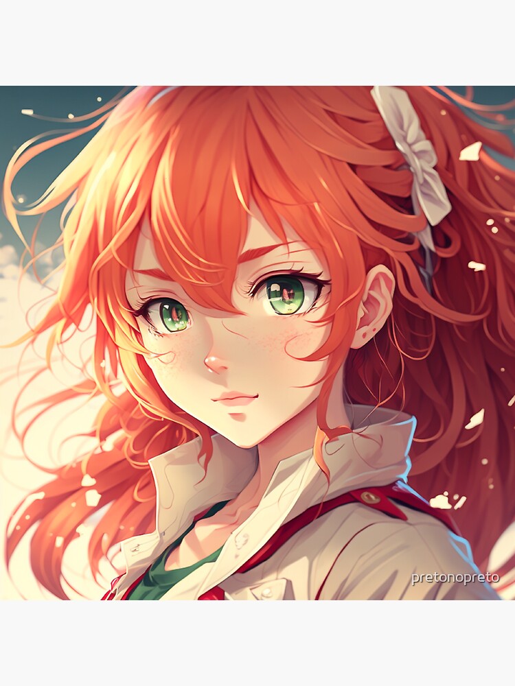 Sexy red hair anime girl - Sexy Anime Girl - Magnet