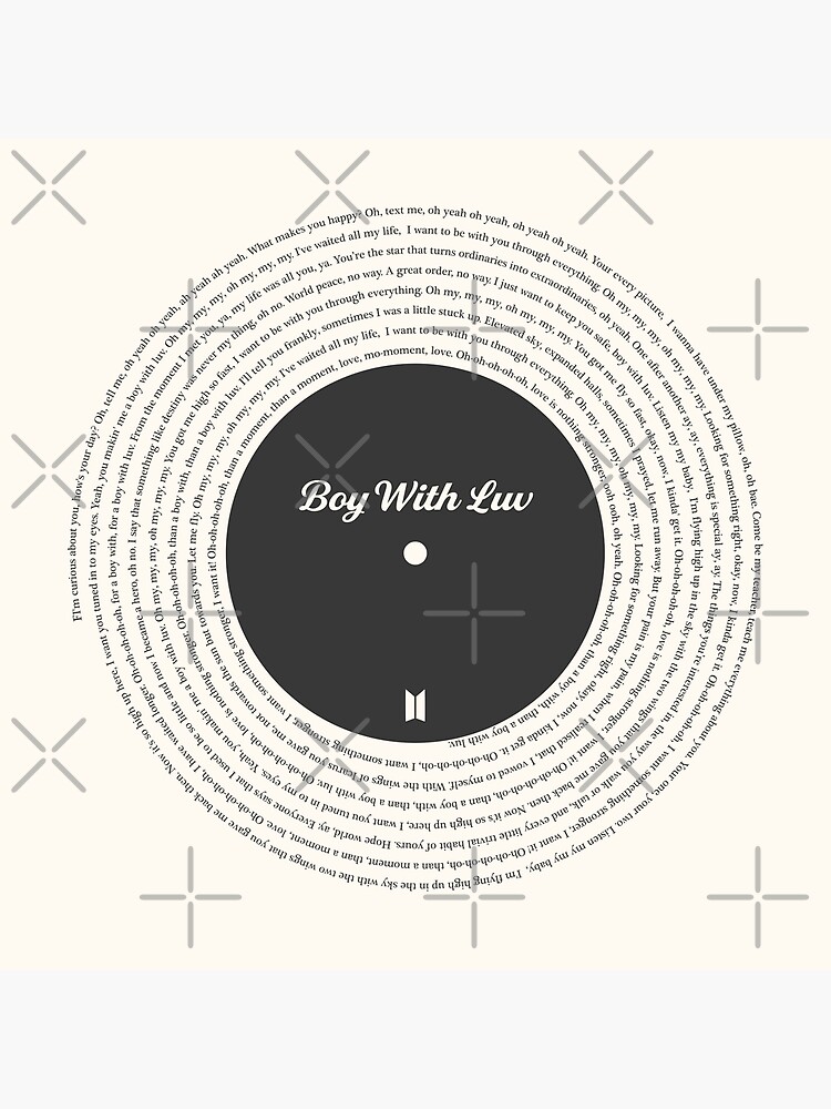 "BTS Boy With Luv Lyric Vinyl Black" Poster for Sale by LlioMadeThis